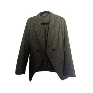 Elizabeth And James Women's Tweed Wool Blazer Gray Size S EUC